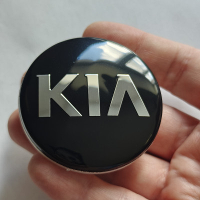 Ковпачки (заглушки) у диски KIA текст, чорний 58\50мм CS314K58